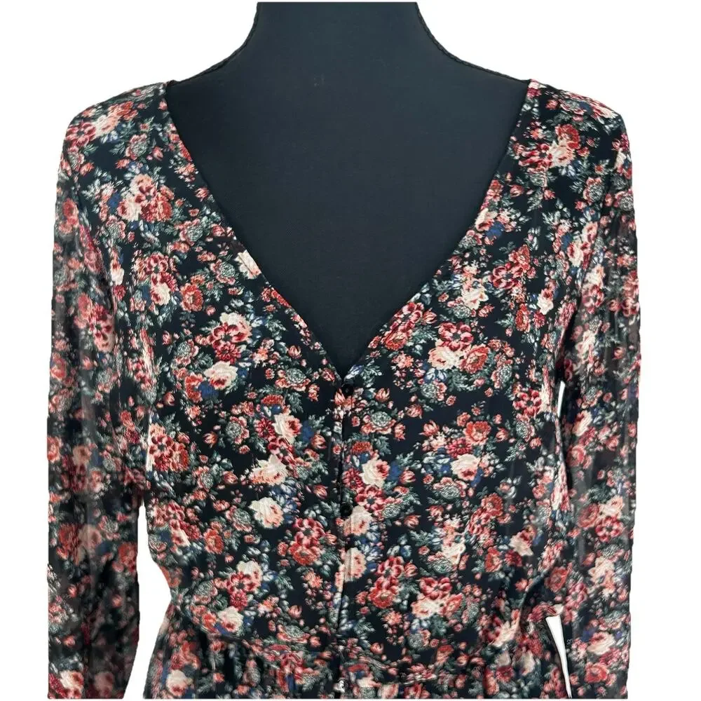 Zara Archive Moody Floral Front Slit Maxi Medium - Picture 6 of 12